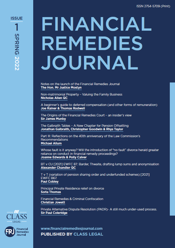Financial Remedies Journal - Issue 1 | Spring 2022