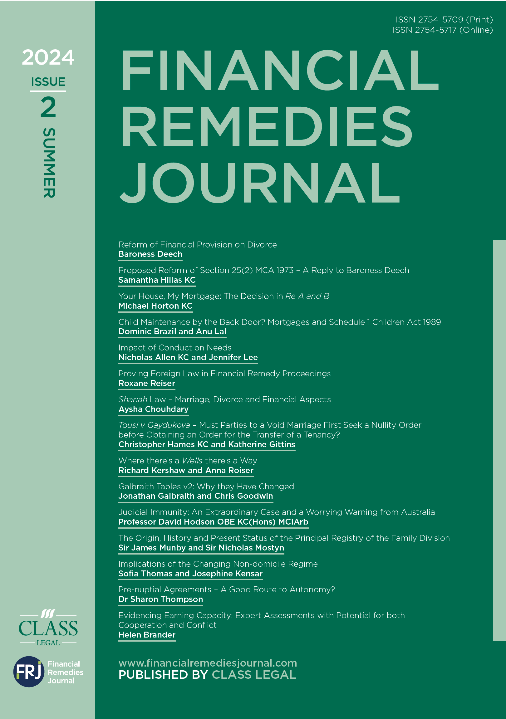 Financial Remedies Journal – 2024 Issue 2 | Summer