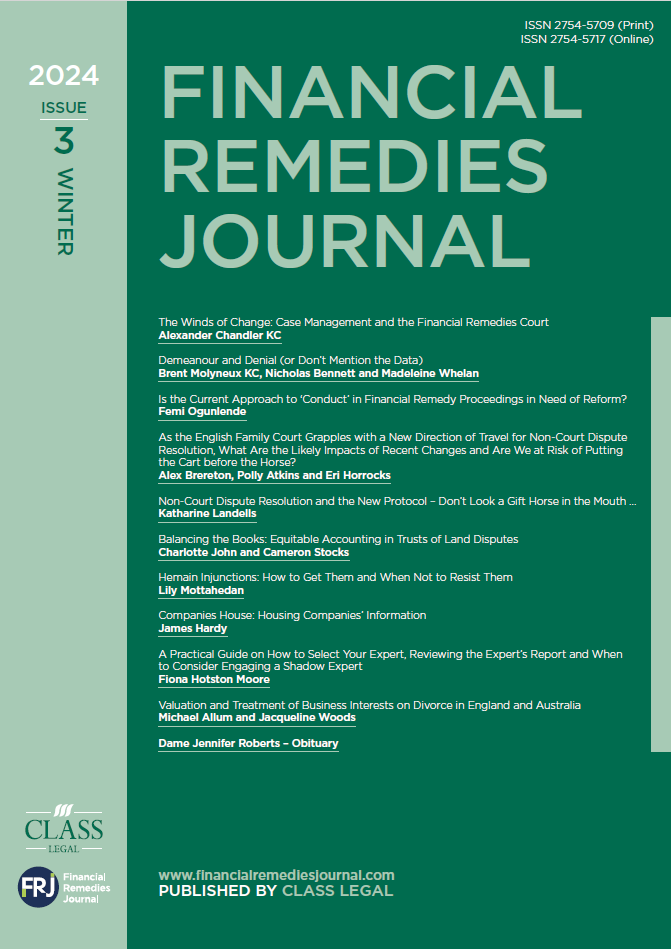 Financial Remedies Journal – 2024 Issue 3 | Winter