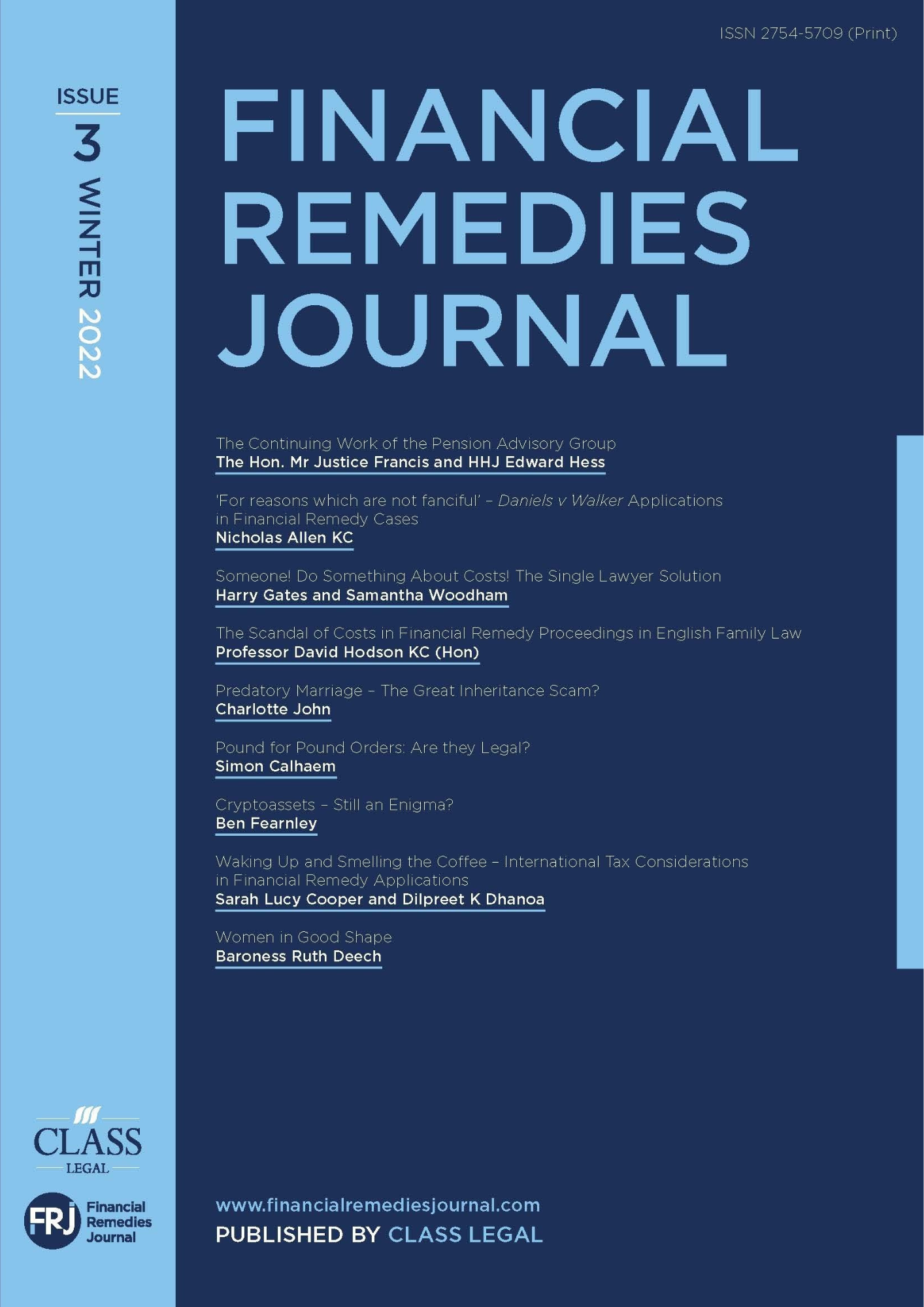 Financial Remedies Journal - Issue 3 | Winter 2022